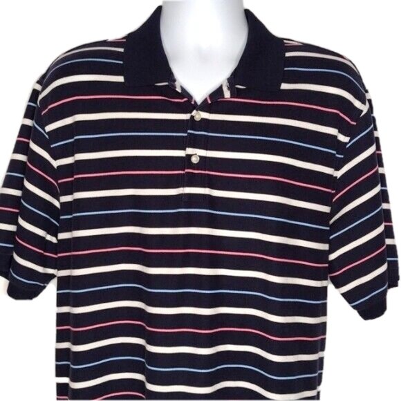 Brooks Brothers Country Club Men Stripe Knit Short Sleeve Golf Polo XL X-Large - Picture 1 of 8
